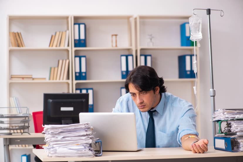 Man getting mobile IV drip in Davie, FL